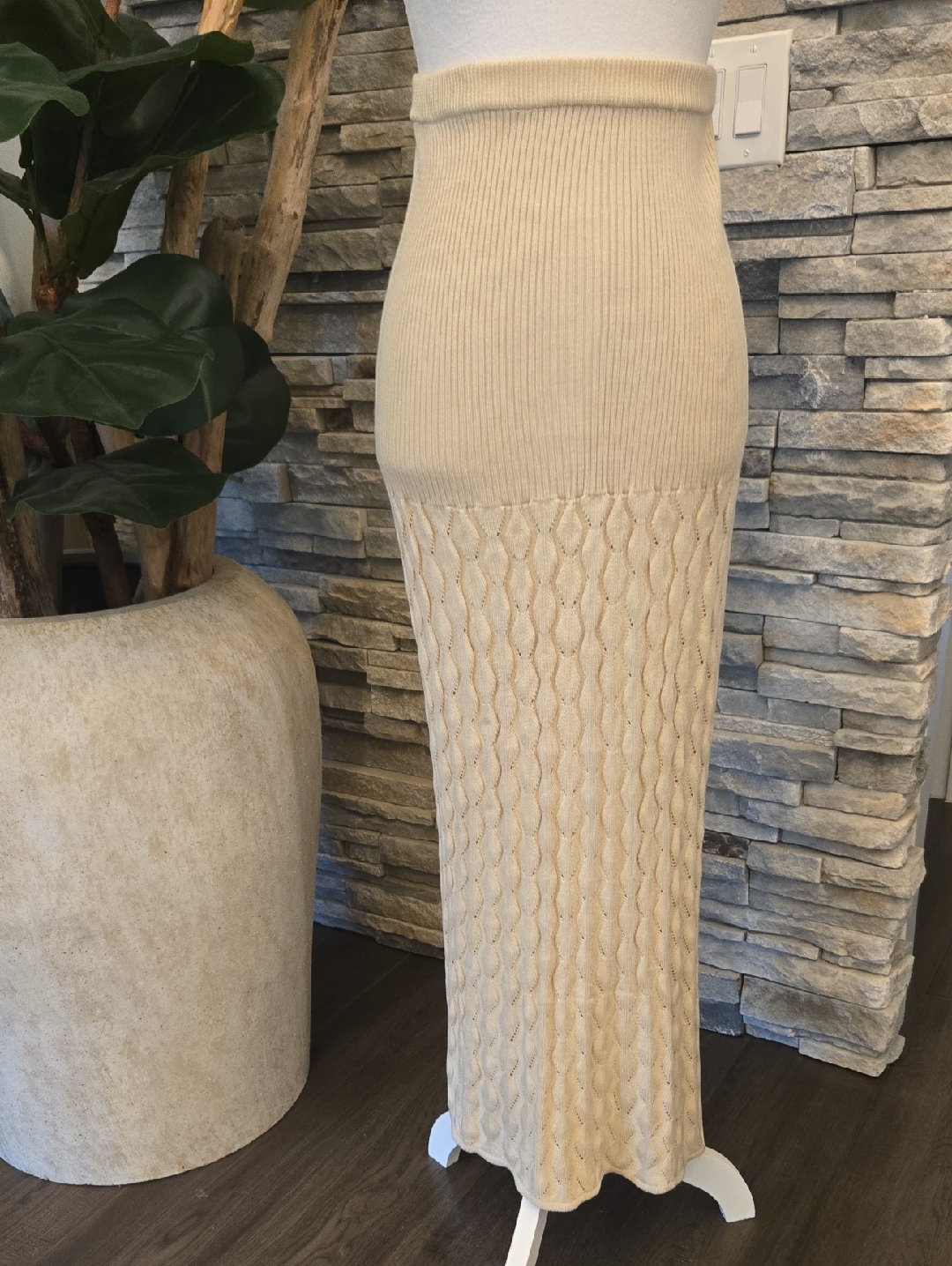 Agua Bendita Theodora Ribbed Knit Skirt